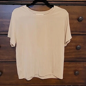 Casual Women's Beige Short Sleeve Tee